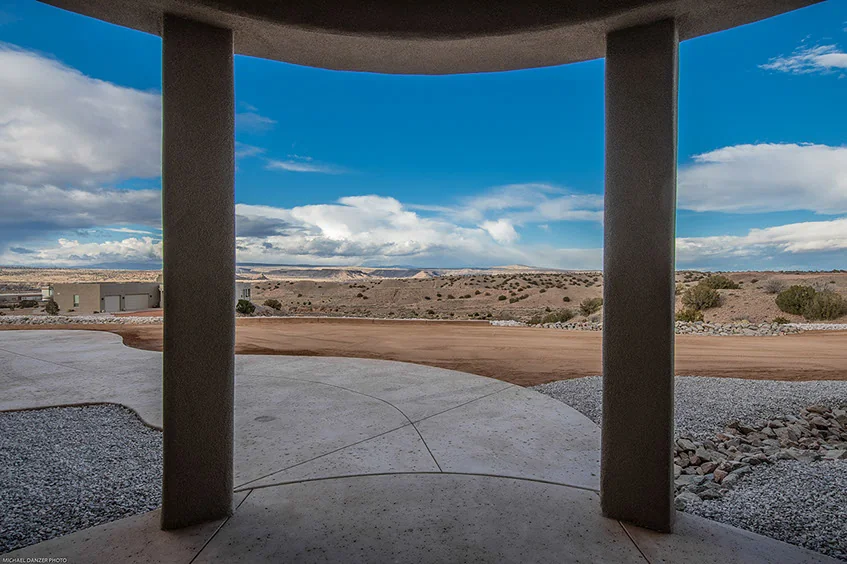 Terrace looking toward the distant landscape