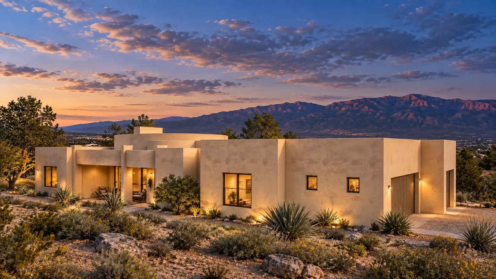 Architectural visualization of Pinnacle II at dusk