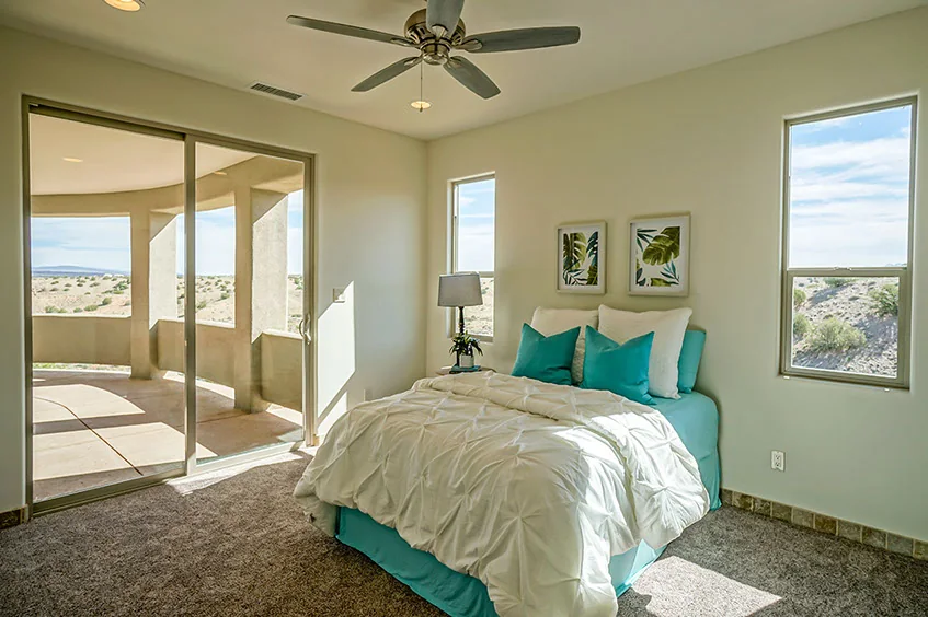 Bedroom with warm natural light