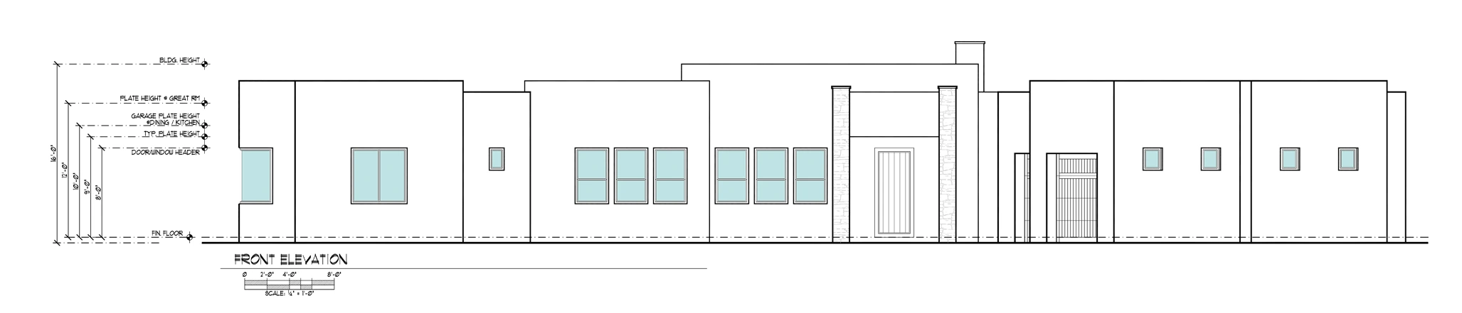 Front elevation drawing for The Island