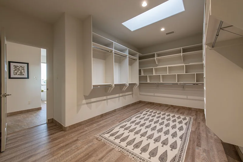 Walk-in closet with built-in shelving